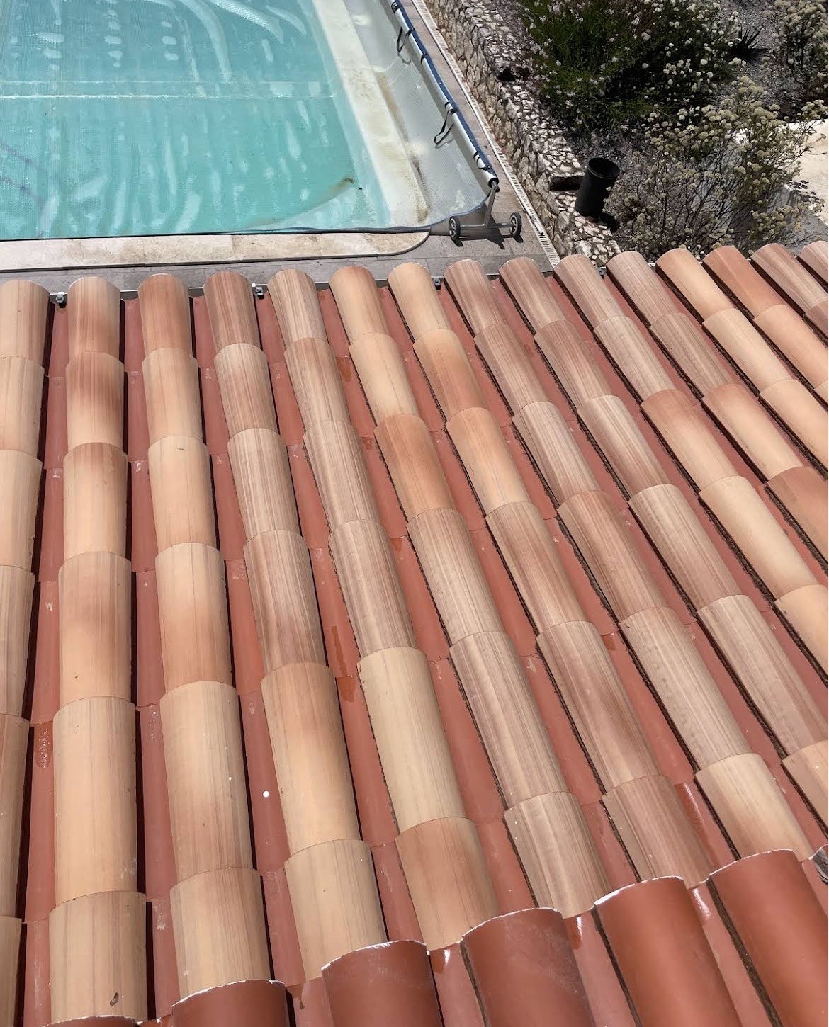 Clean roof by the pool